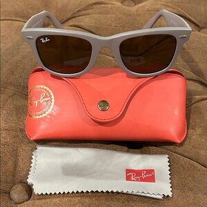 Ray-Ban Classic Gray Sunglasses with Brown Lenses